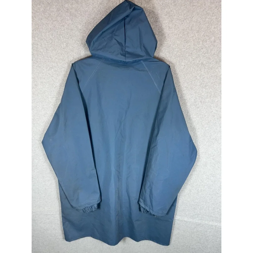 Vintage Chris Craft Rain Jacket Mens Medium Hooded Waterproof PVC Polyester 90s‎